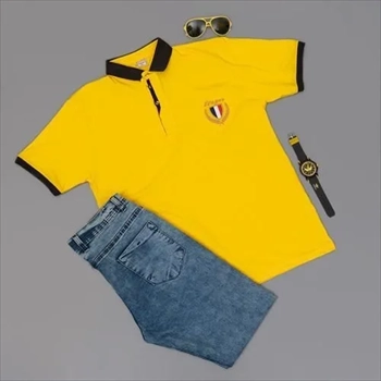 1000 تیشرت مردانه زرد مدل RIBAN (2024)