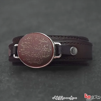 فروش دستبند چرم عقیق قرمز با حکاکی کد:۳۰۸۳۶