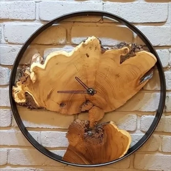 ساعت روستیک.ساعت دیواری.ساعت.ساعت چوبی 