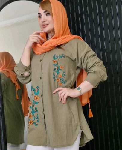 شومیز-دبل-فیس-پفکی-گل-ریز-–-کد-6430