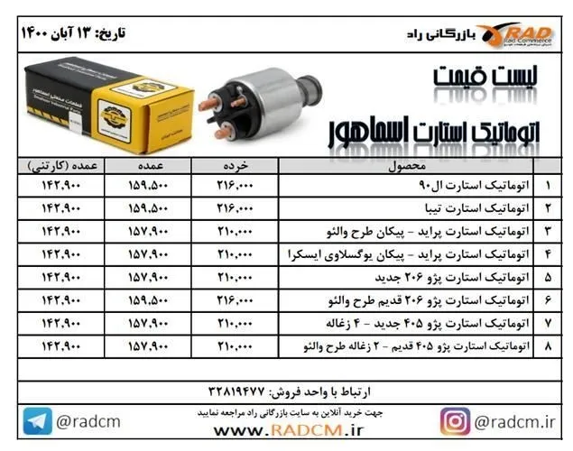 فروش-عمده-و-تکی-انواع-اتوماتیک-استارت-خودروها