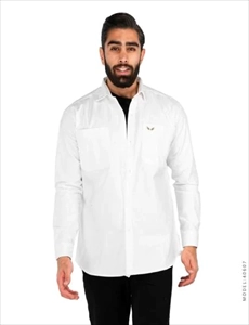 1000 پیراهن اسپرت مردانه آستین بلند سفید (2024)