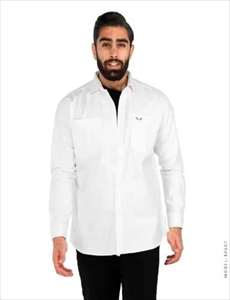 1000 پیراهن اسپرت مردانه آستین بلند سفید (2024)