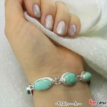 دستبند فیروزه نیشابوری خوشرنگ زنانه ،کد:۲۶۲۱۱