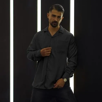 1000 پیراهن مردانه کبریتی مشکی مدل Behta (2024)