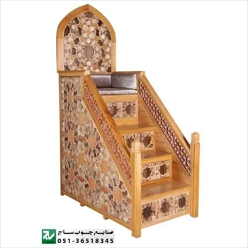 منبر چوبی سنتی گره چینی مسجد،نمازخانه اماکن مذهبی صنایع چوب ساج