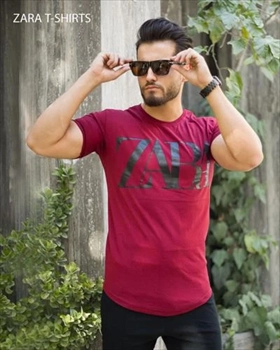 1000 تیشرت مردانه مدل ZARA (زرشکی) (2024)