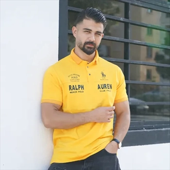 1000 تیشرت یقه دار زرد مردانه مدل Ralph (2024)