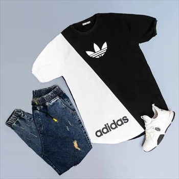 1000 تیشرت Adidas مشکی سفید مردانه مدلBe (2024)