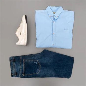 1000 پیراهن مردانه آبی روشن مدل Fendi (2024)