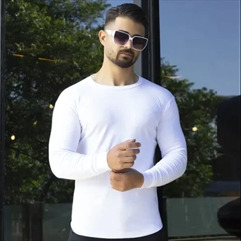1000 تیشرت مردانه آستین بلند سفید مدل To (2024)
