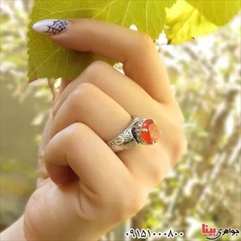 انگشتر عقیق یمنی و الماس فاخر زنانه_کد:۲۸۳۰۷
