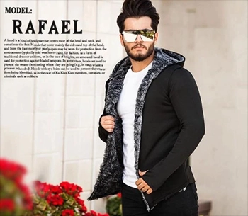 1000 هودی خزدار مردانه مدل Rafael (مشکی) (2024)