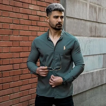 1000 پیراهن مردانه سبز زیتونی مدل VQ (2024)