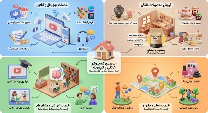 راه اندازی کسب و کار خانگی با سرمایه کم